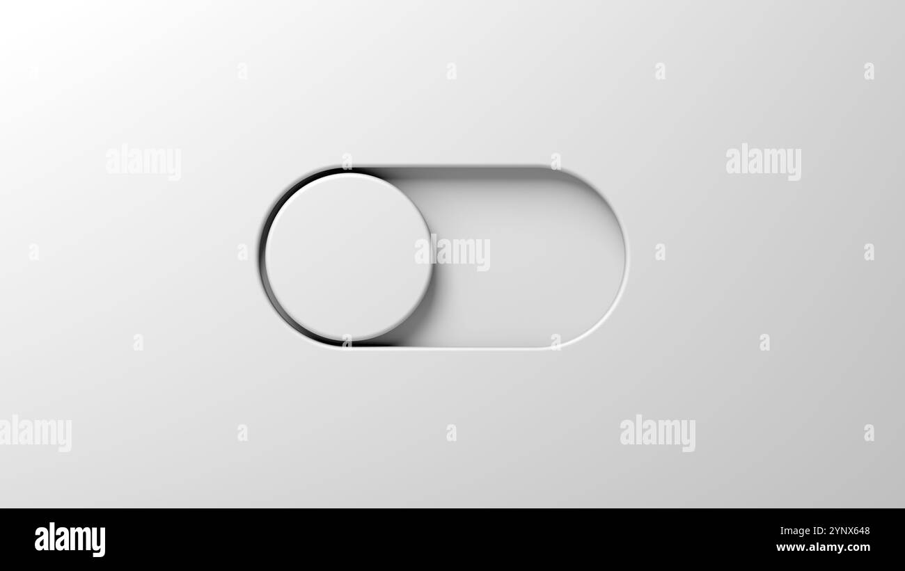 Schaltertaste. Aus. 3D-Abbildung. Stockfoto