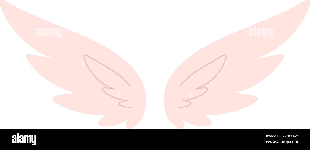 Die Flügel eines Vogels sind rosa dargestellt Stock Vektor