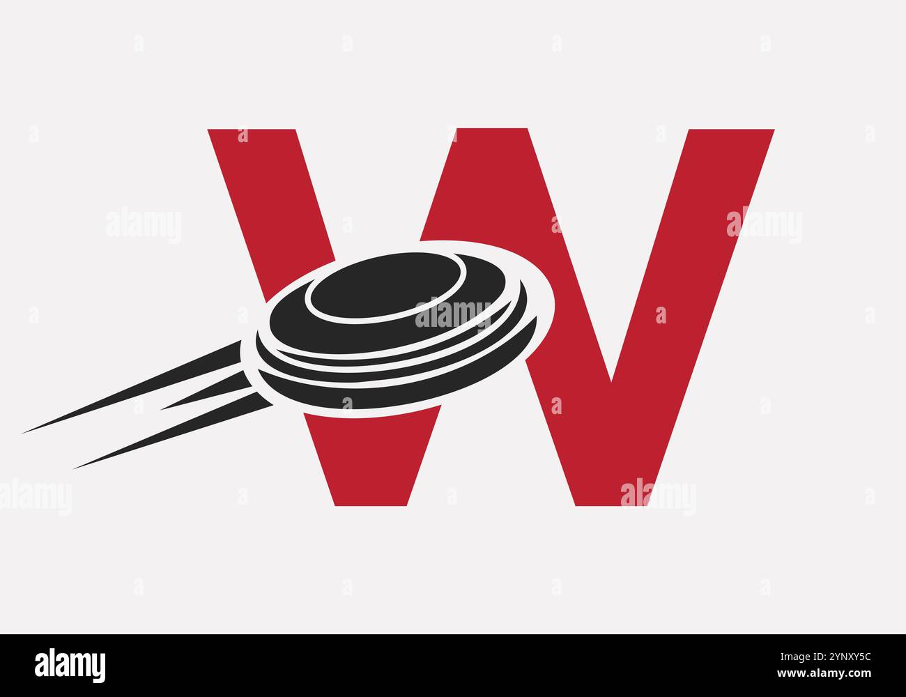 Initial Letter W Hockey Puck Logo Vektor Vorlage Stock Vektor