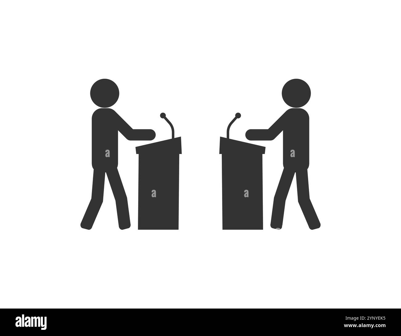Symbol für Debatte, Kommunikation, Diskussion. Vektorillustration. Stock Vektor
