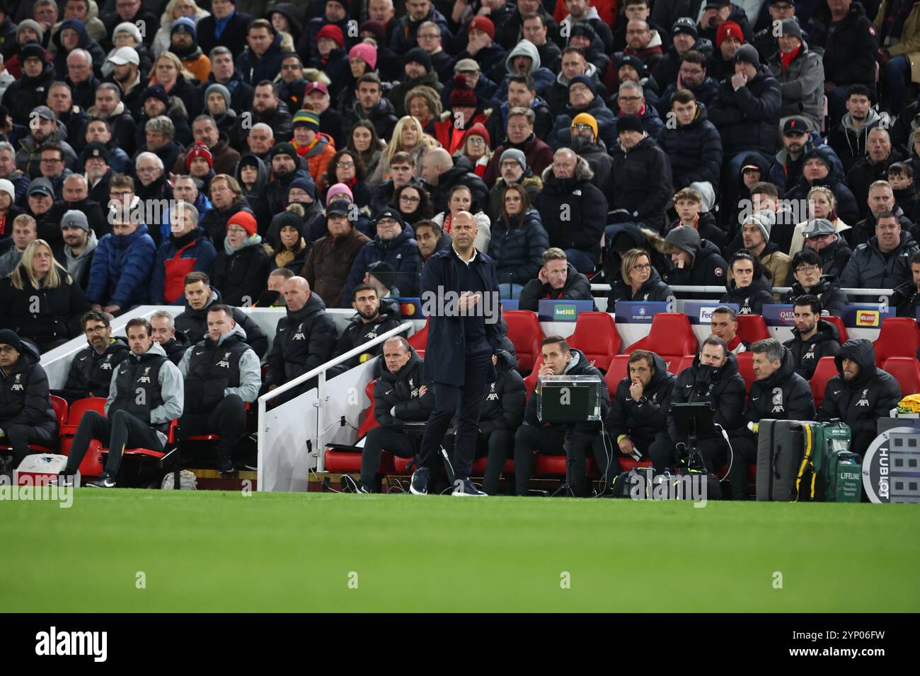 Während der UEFA Champions League, League Phase MD5 Liverpool gegen Real Madrid in Anfield, Liverpool, Großbritannien, 27. November 2024 (Foto: Mark Cosgrove/News Images) Stockfoto