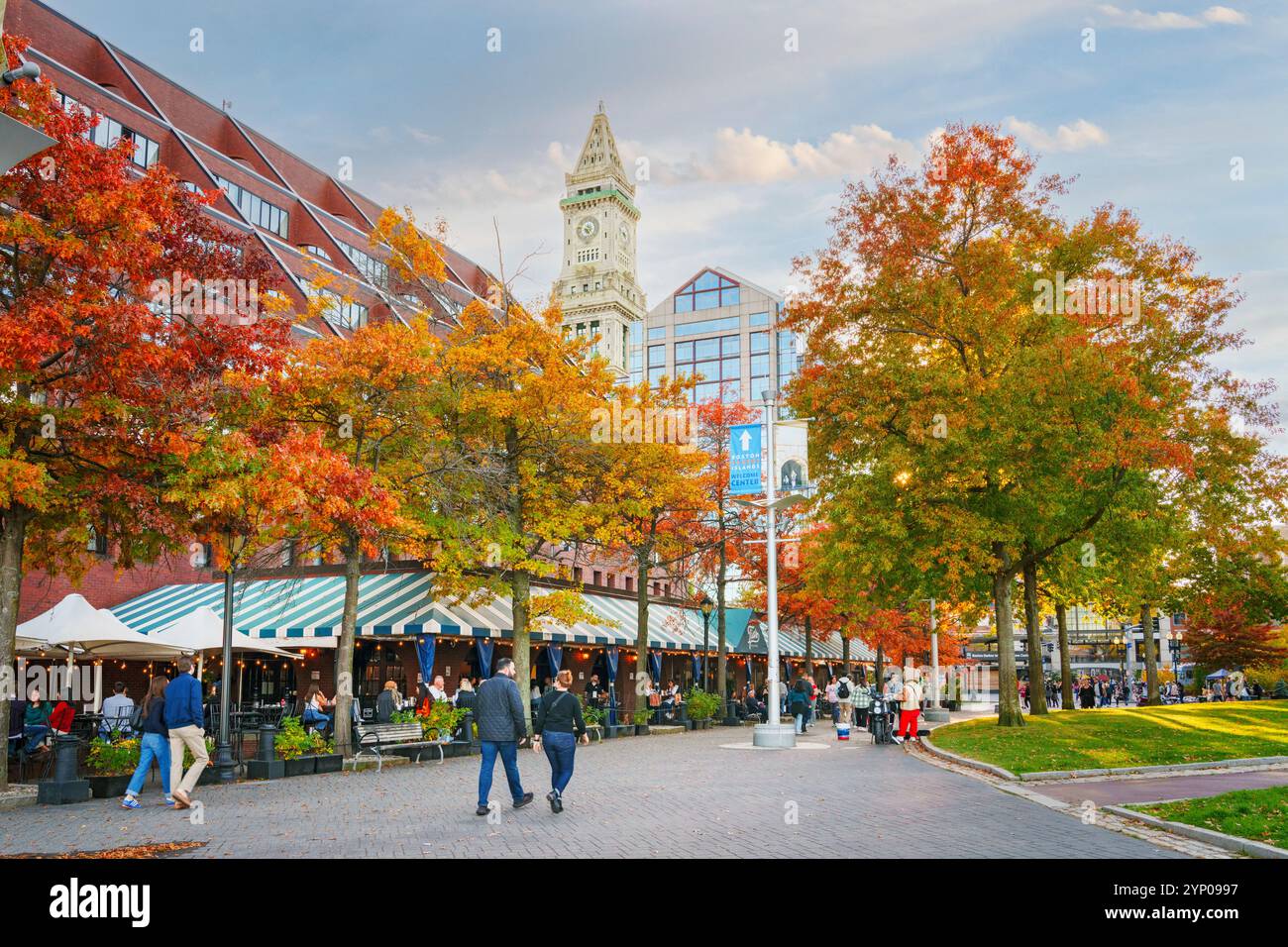 Boston Long Wharf Harbor Walk, Boston, Massachusetts, USA Stockfoto