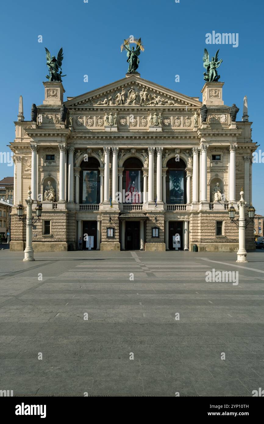 03.09.2024, Ukraine, Lemberg, Lemberg - das Opernhaus am Prospekt Svobody (Wiener Neorenaissance), dem wichtigsten Boulevard der Stadt. 00A24090 Stockfoto