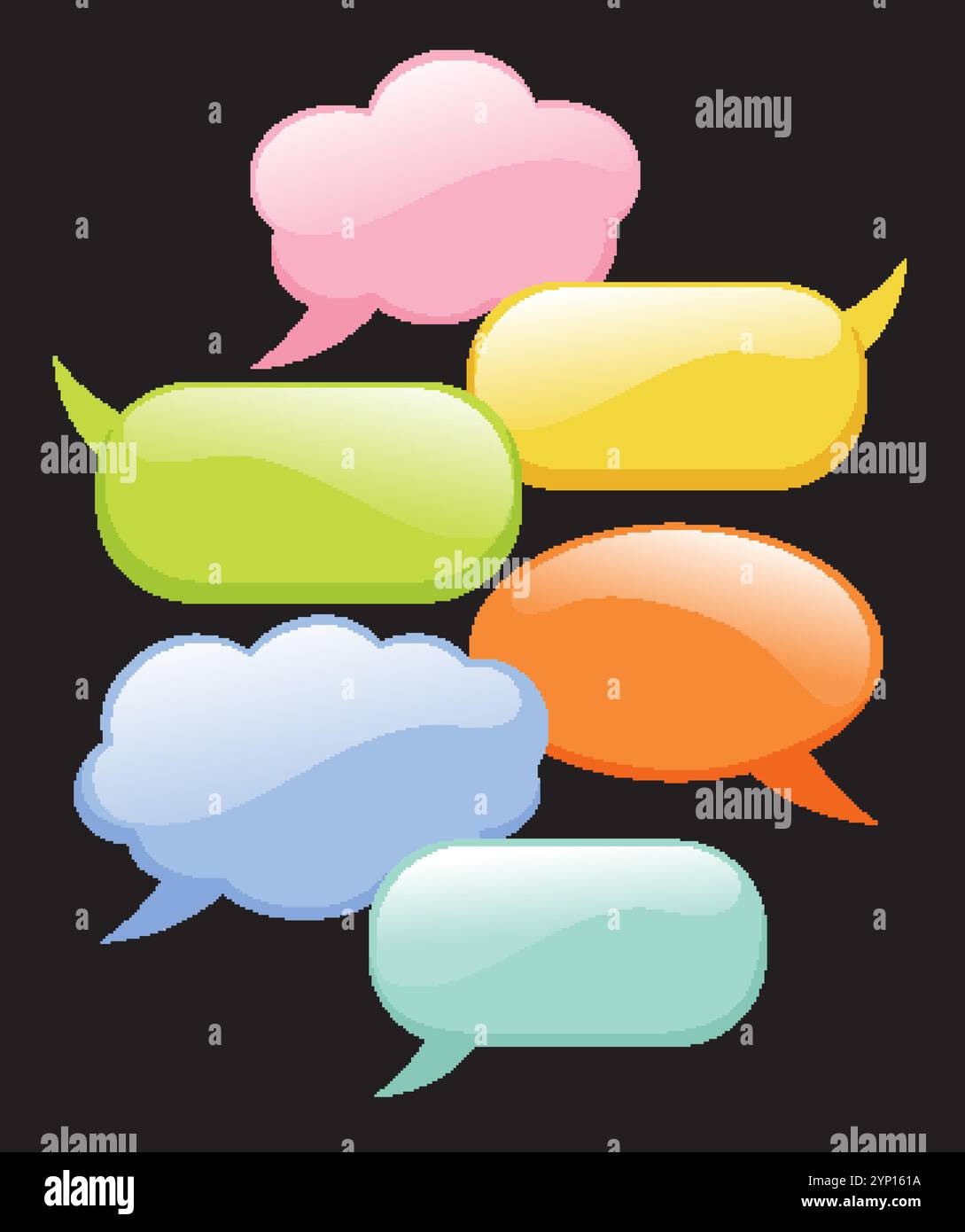 Lebendige Sprechblasen symbolisieren Dialog und Interaktion Stock Vektor