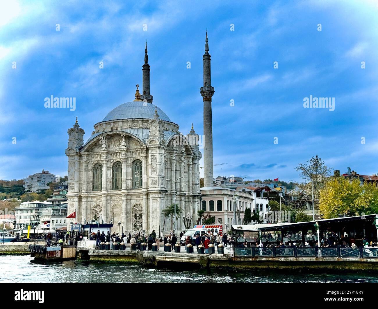 Ortaköy-Moschee, Mecidiye-Moschee, Bosporus Straight, Istanbul, Turkiye, Türkei Stockfoto