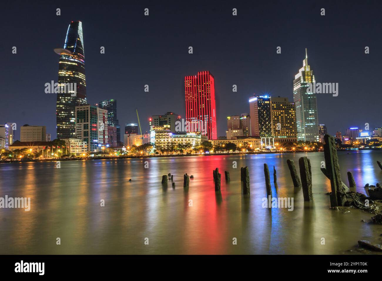 Ho Chi Minh City Nachtansicht - die Schönheit der Non-Sleep-Stadt in Vietnam Stockfoto