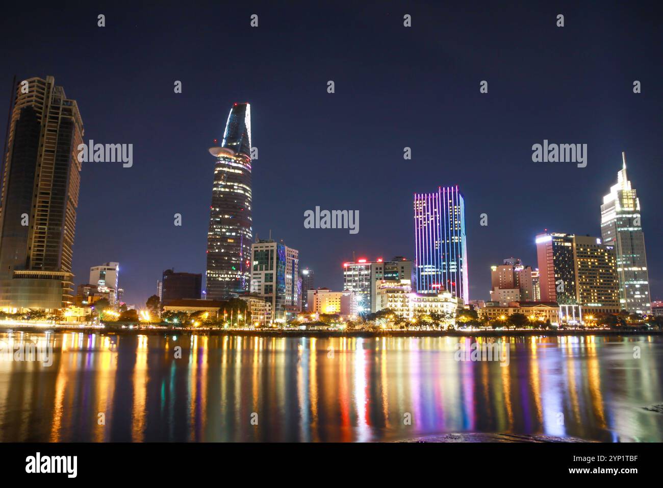 Ho Chi Minh City Nachtansicht - die Schönheit der Non-Sleep-Stadt in Vietnam Stockfoto