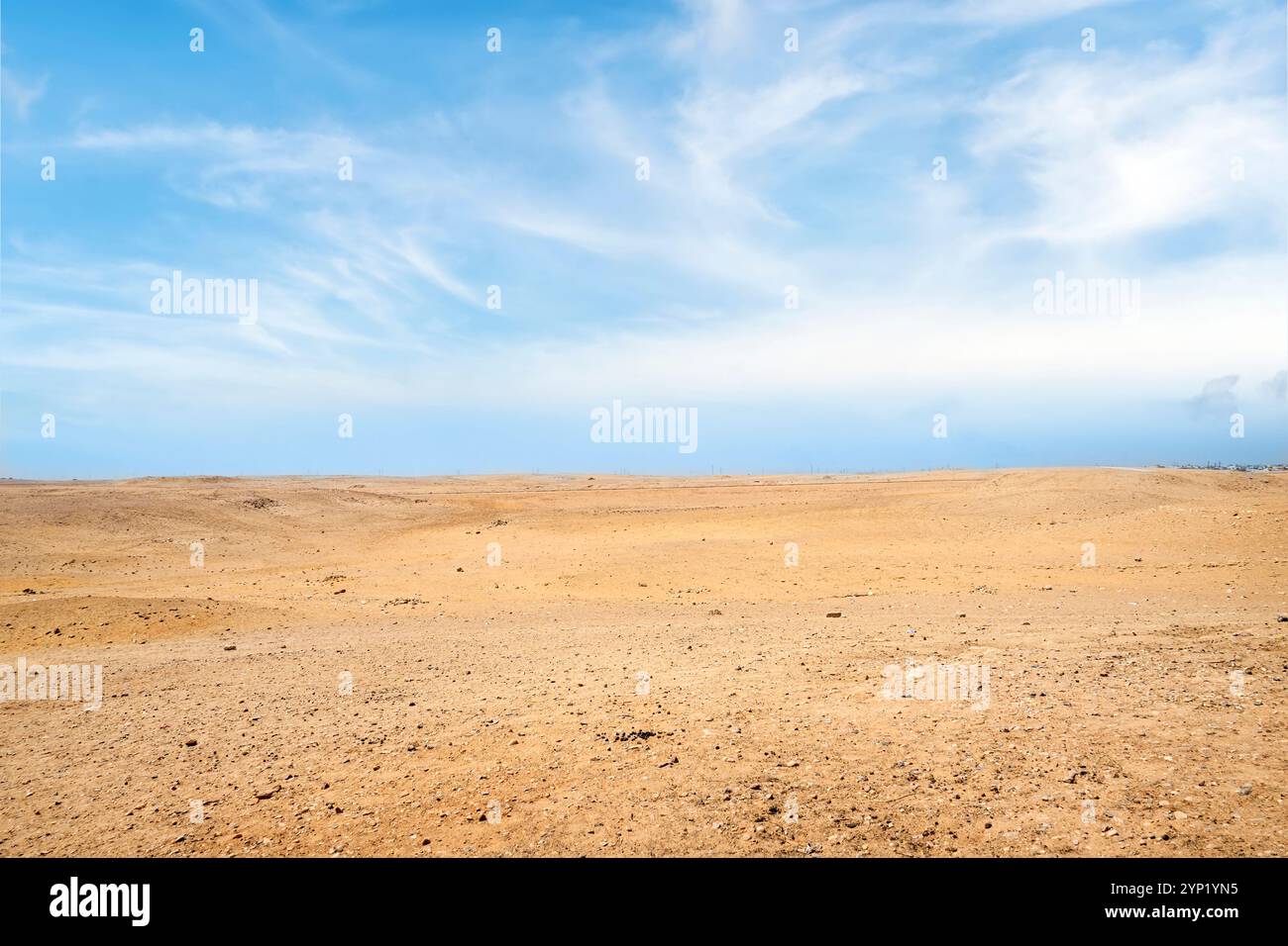 Sahara-Wüste. Exotisches Abenteuer in der arabischen Wüste, extreme Reise nach Ägypten. Sandsturm in der afrikanischen Wüste. Stockfoto