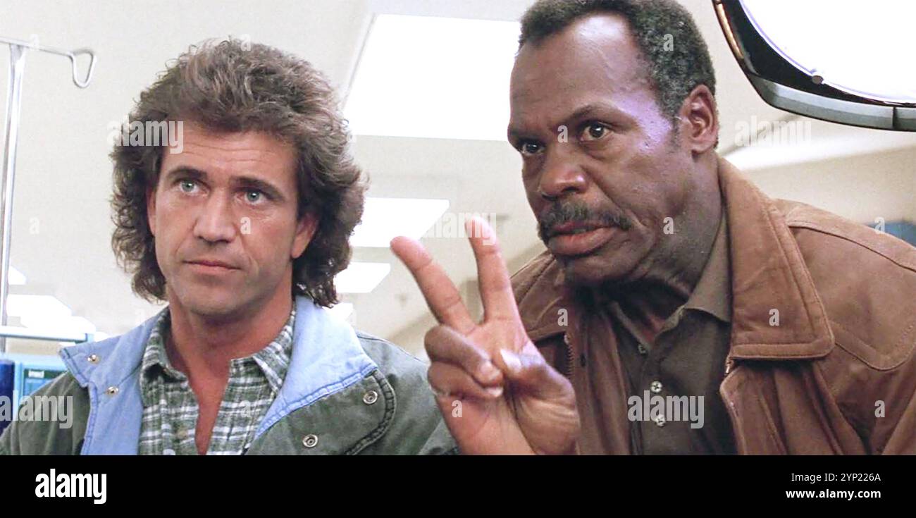 DER Film „LETHAL WEAPON 3 1992 Warner Bros.“ mit Mel Gibson und Danny Glover Stockfoto