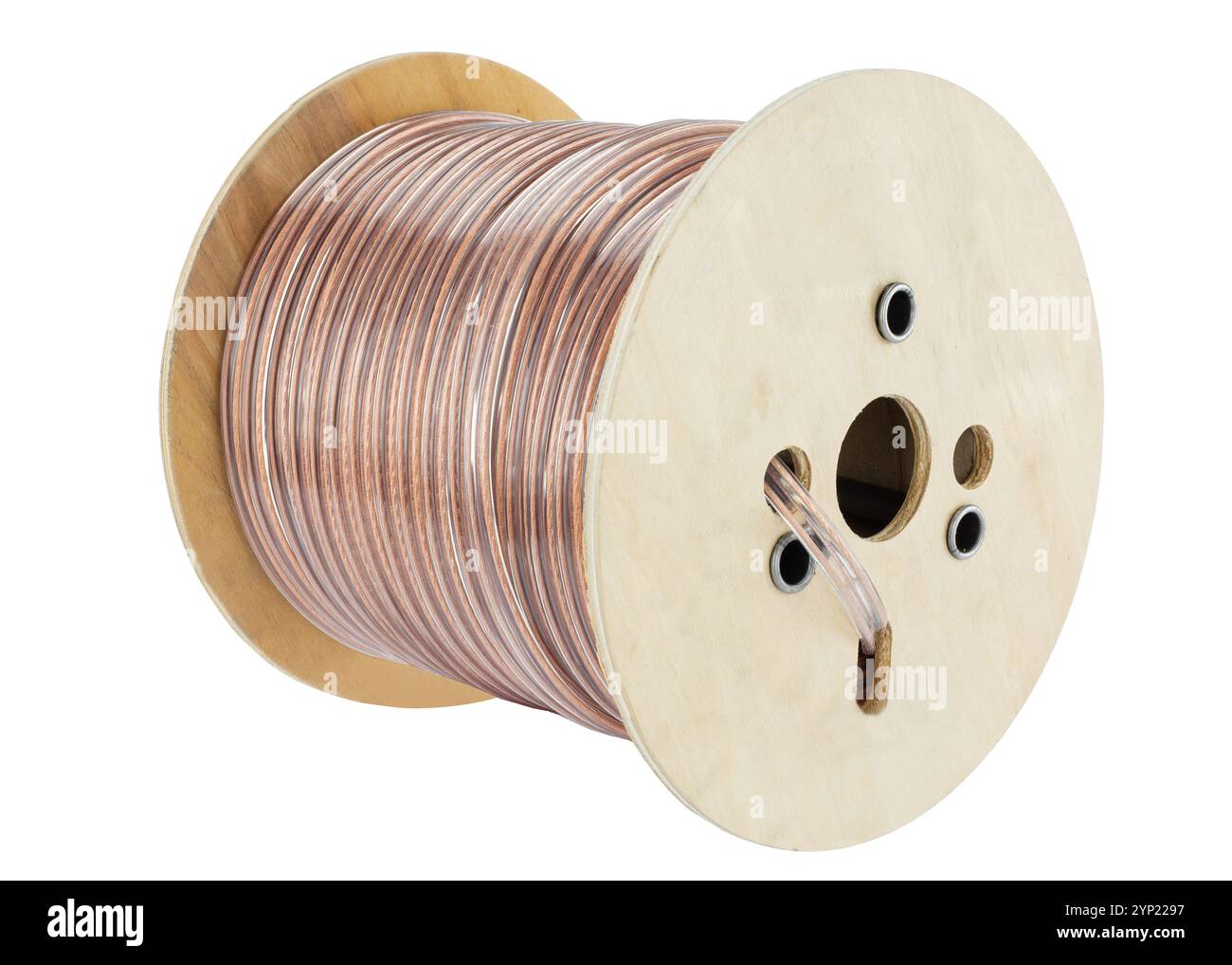 Spule des Lautsprecherkabels für Audiosysteme Stockfoto