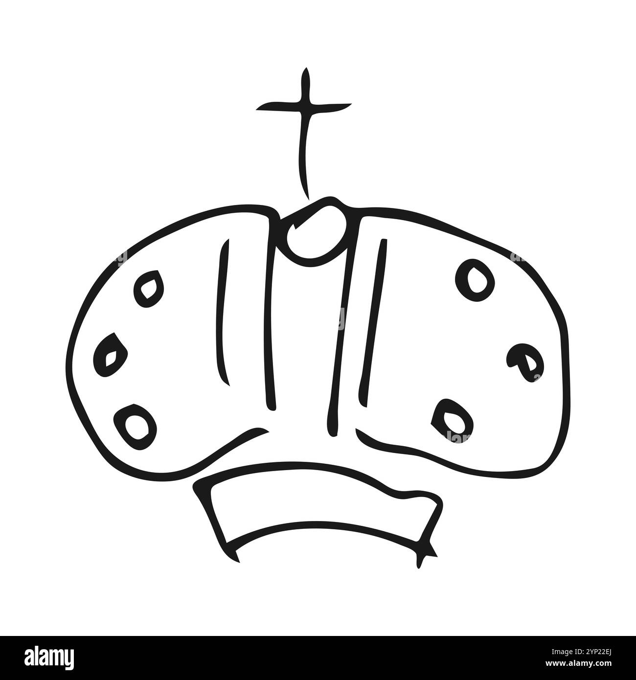 Handgezogene Krone. Einfache Graffiti-Skizze Königin oder Königskrone. Königliche kaiserliche Krönung und Monarchen-Symbol. Schwarze Pinselkritzelei isoliert auf weißem Hintergrund Stock Vektor