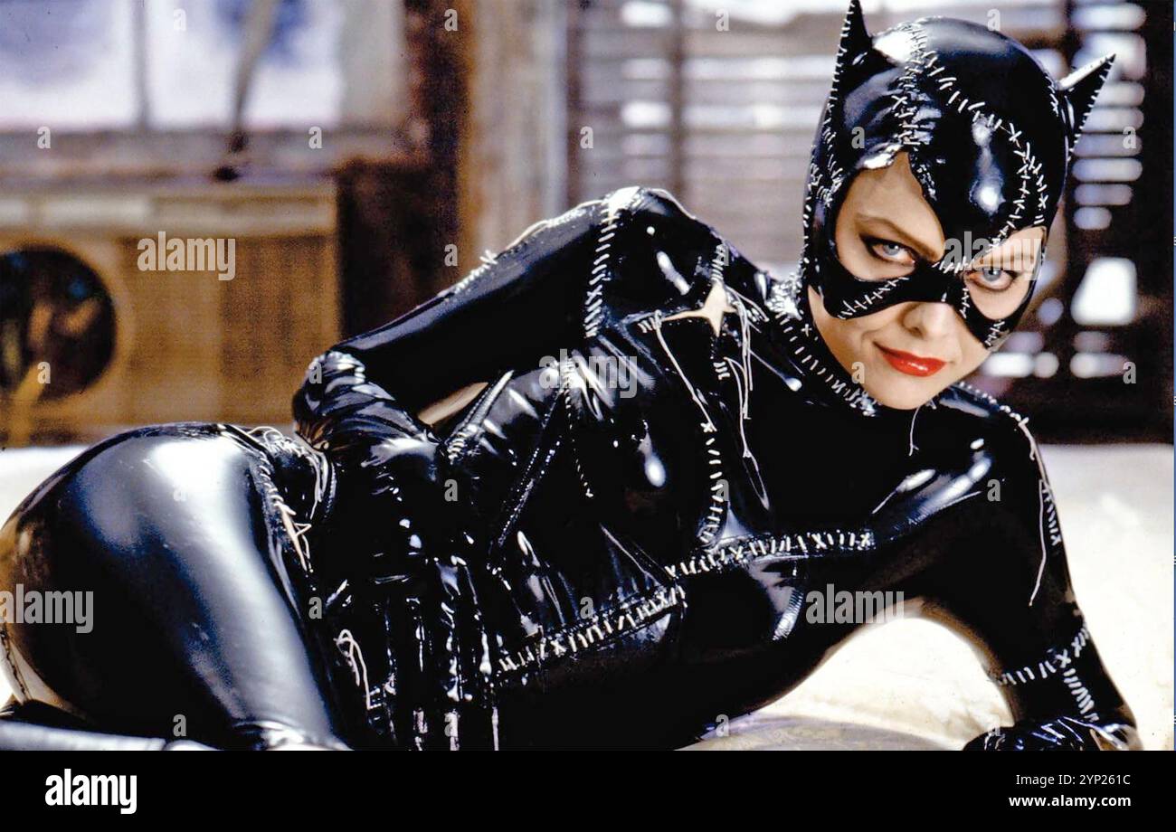 BATMAN KEHRT 1992 Warner Bros.-Film mit Michelle Pfeiffer als Selina Kyle/Catwoman ZURÜCK Stockfoto