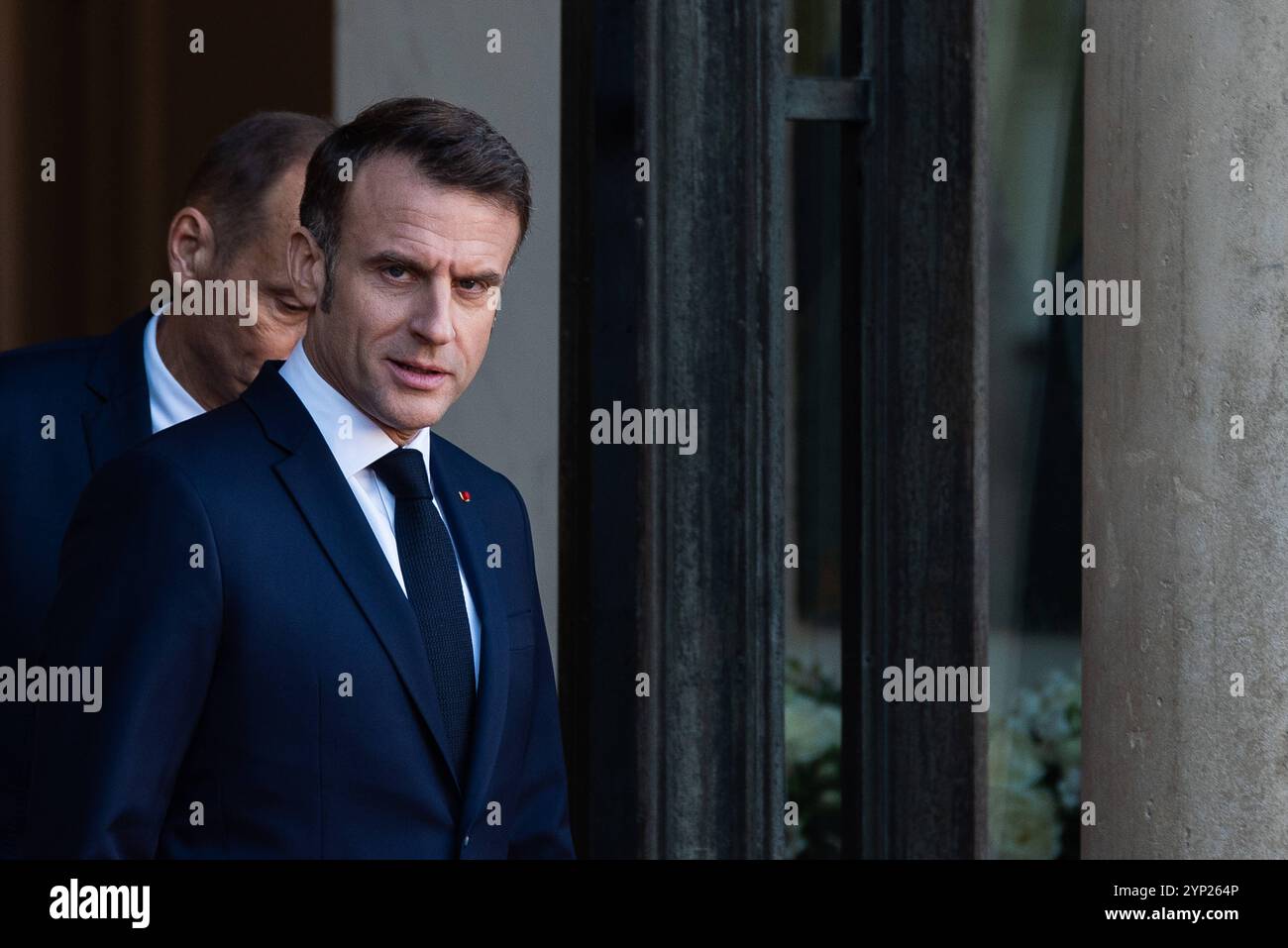 FRANKREICH-POLITIK-TOP-LEVEL-GIPFEL-NIGERIA-AFRIKA der französische Präsident Emmanuel Macron und First Lady Brigitte empfing Nigerias Präsidentin Bola Tinubo, der Frankreich zwei Tage in Begleitung der First Lady im Elysee Palace besucht. Am 28. November 2024 In Paris. PARIS ILE-DE-FRANCE FRANKREICH COPYRIGHT: XANDREAXSAVORANIXNERIX FRANCE-POLITICS-TOP LEVEL SUMMI ASAVORANINERI-14 Stockfoto