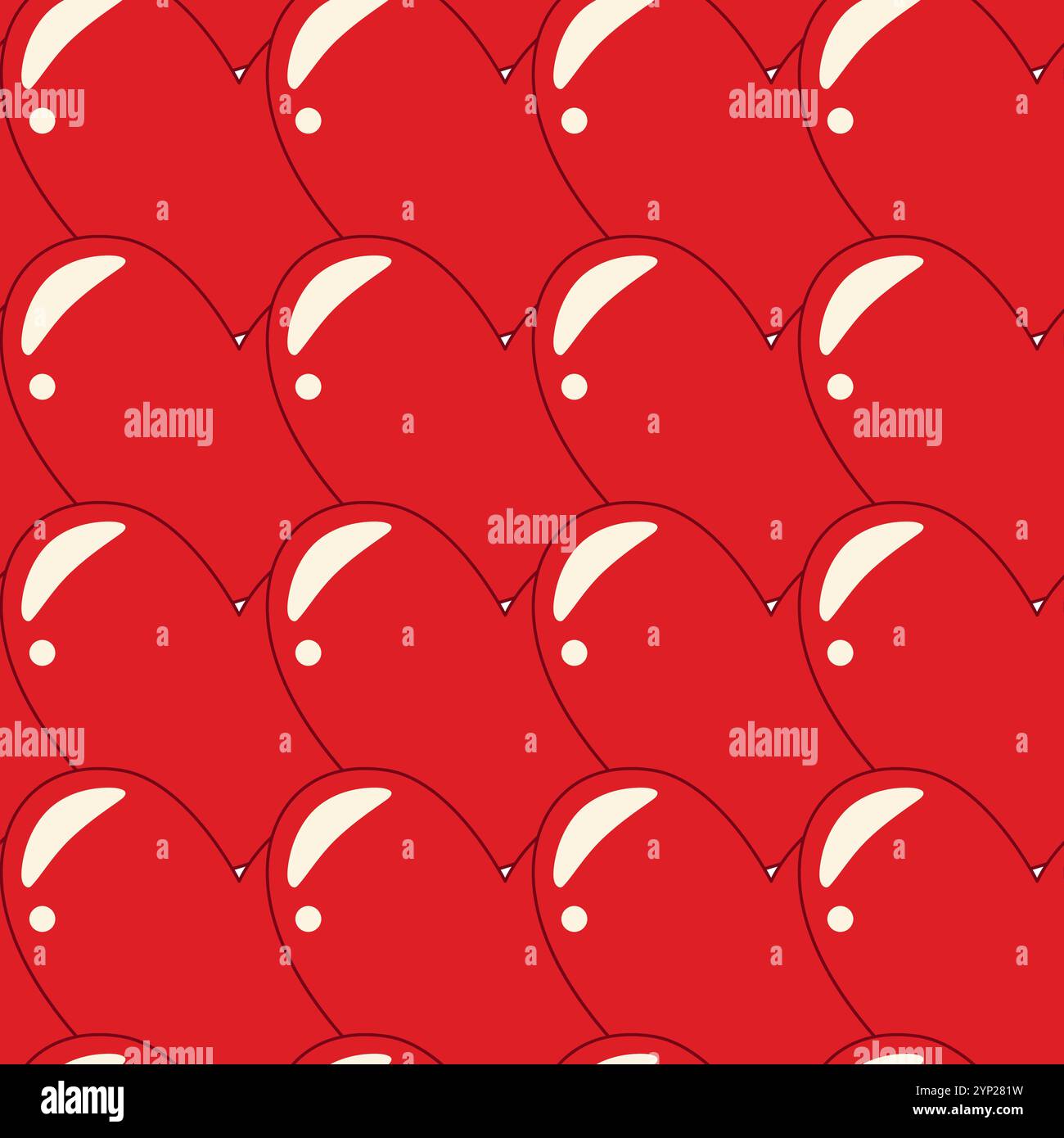 Abstraktes herzförmiges nahtloses Muster in trendigem Rot. Hintergrundstruktur Zum Valentinstag. Isolierte Vektor-Illustration Hintergrundbild, Verpackung oder Web-Werbebanner, Gruß- oder Einladungskarten Stock Vektor