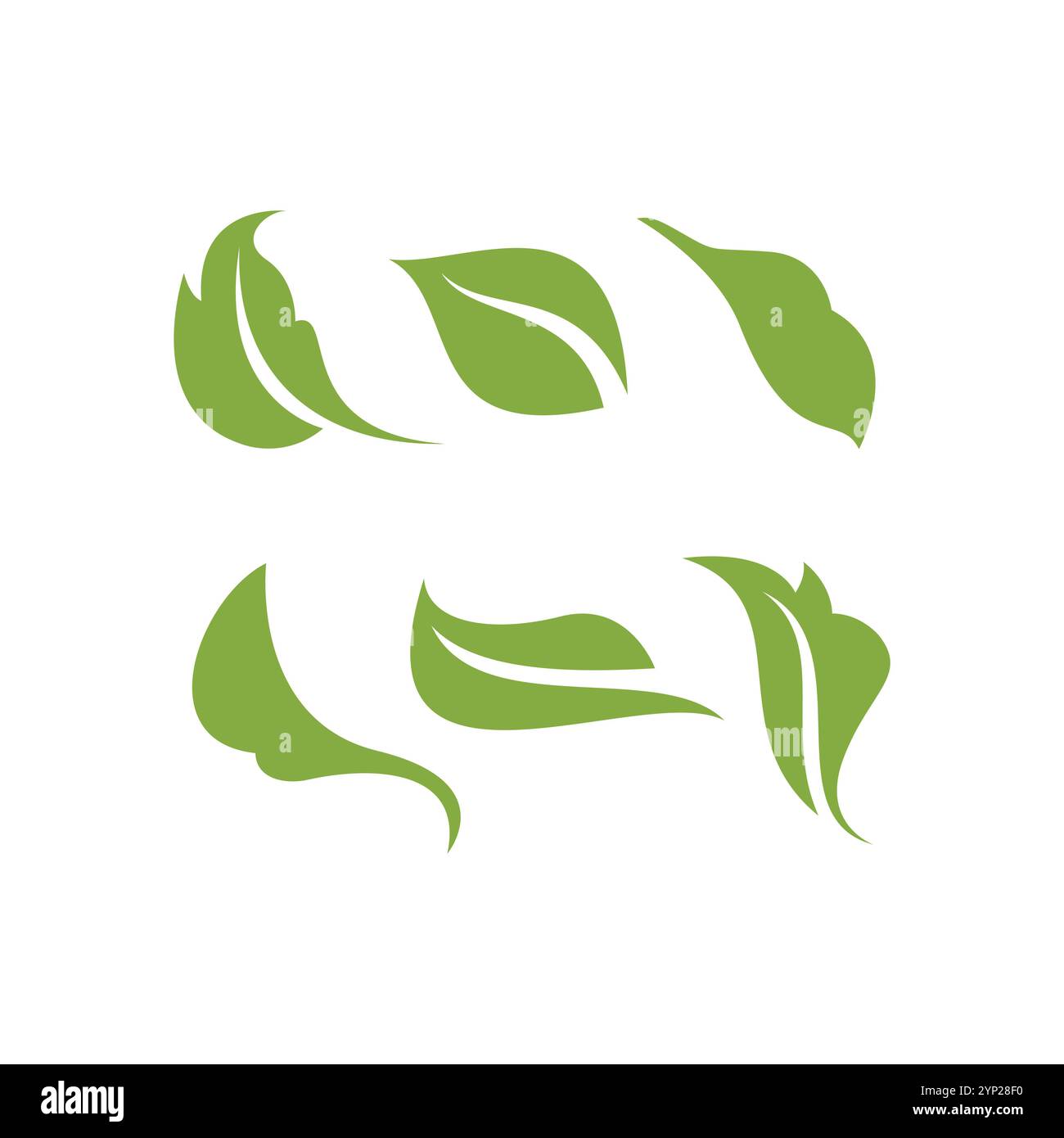 Leaf-Symbol Set Vektorillustration. Leaves Logo Design Stock Vektor