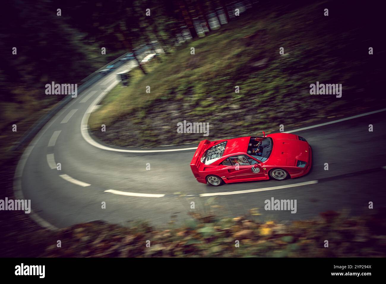 Ferrari F40 beim Classic Car Race, Jochpass Oldtimer Memorial, Deutschland Stockfoto