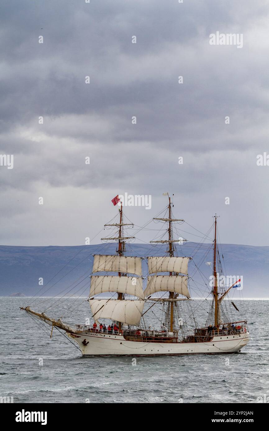 Das Expeditionsschiff Europa fährt von Ushuaia in Argentinien zur Antarktischen Halbinsel in der Antarktis, im südlichen Ozean und in den Polarregionen Stockfoto