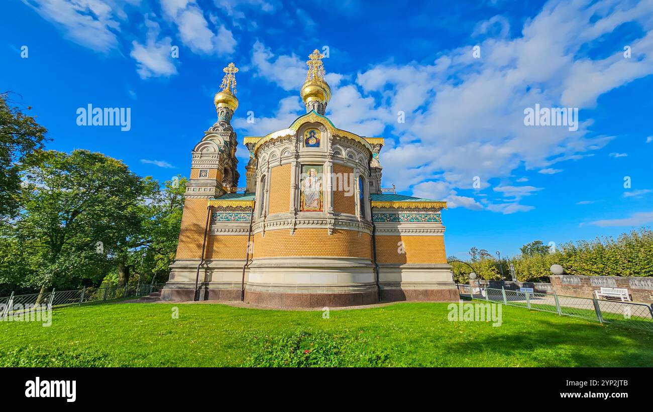 Matthildenhoehe, UNESCO-Weltkulturerbe, Darmstadt, Hessen, Deutschland, Europa Stockfoto