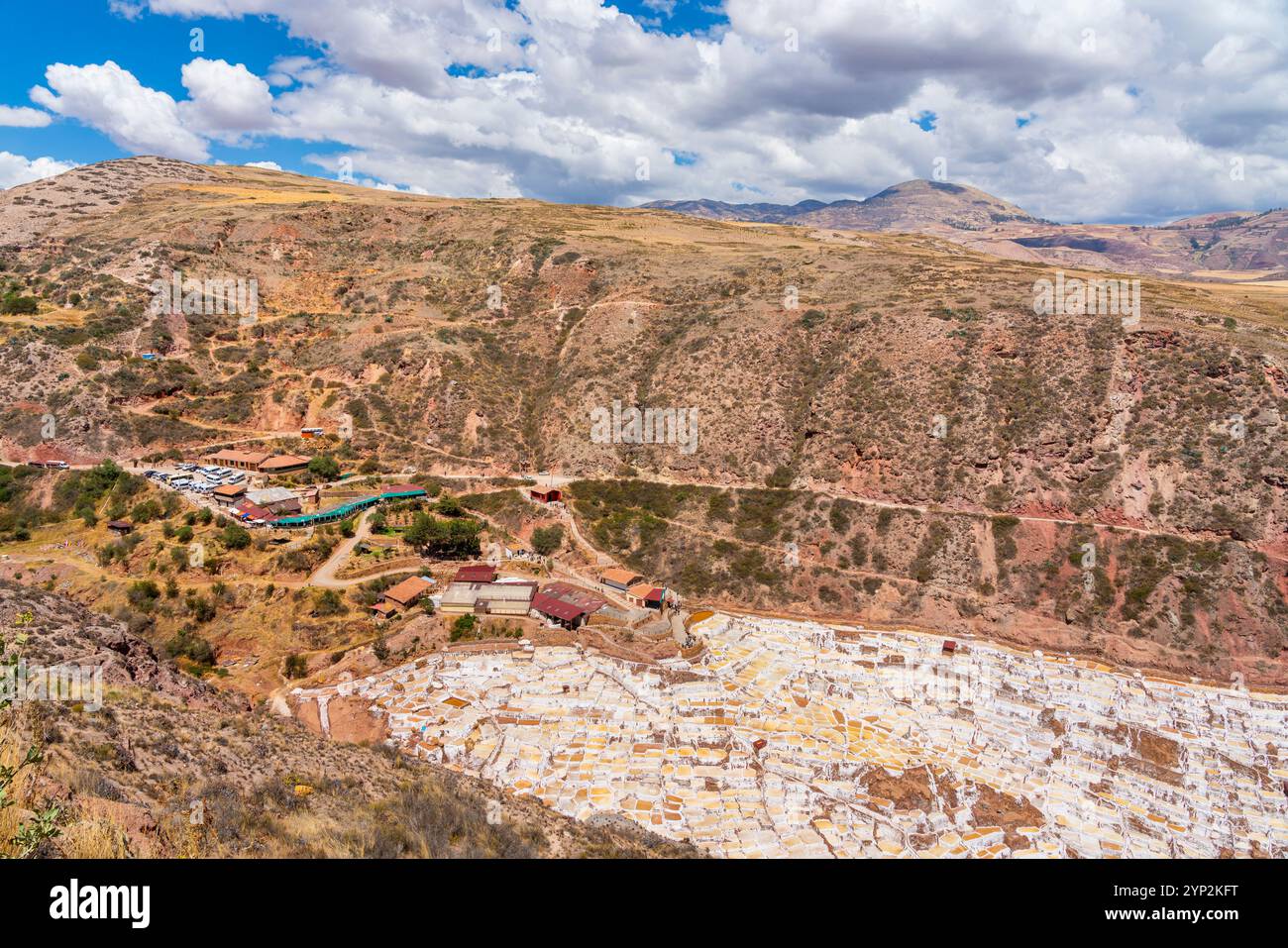 Maras Salinen Terrassen, Salinas de Maras, Cuzco Region, Peru, Südamerika Stockfoto