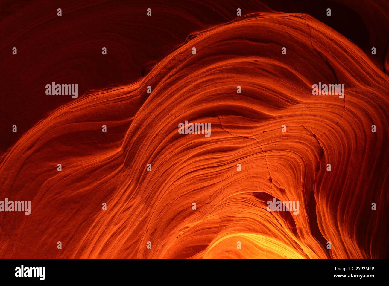 Abstrakte Details der orangen Slot Canyon Wand, Antelope Canyon X, Page, Arizona, Vereinigte Staaten von Amerika, Nordamerika Stockfoto