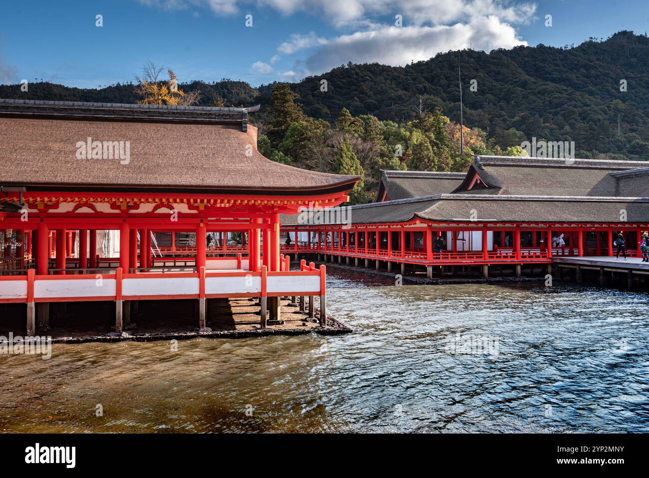 Itsukushima Shinto-Schrein, UNESCO-Weltkulturerbe, auf der Insel Miyajima, Präfektur Hiroshima, Honshu, Japan, Asien Stockfoto