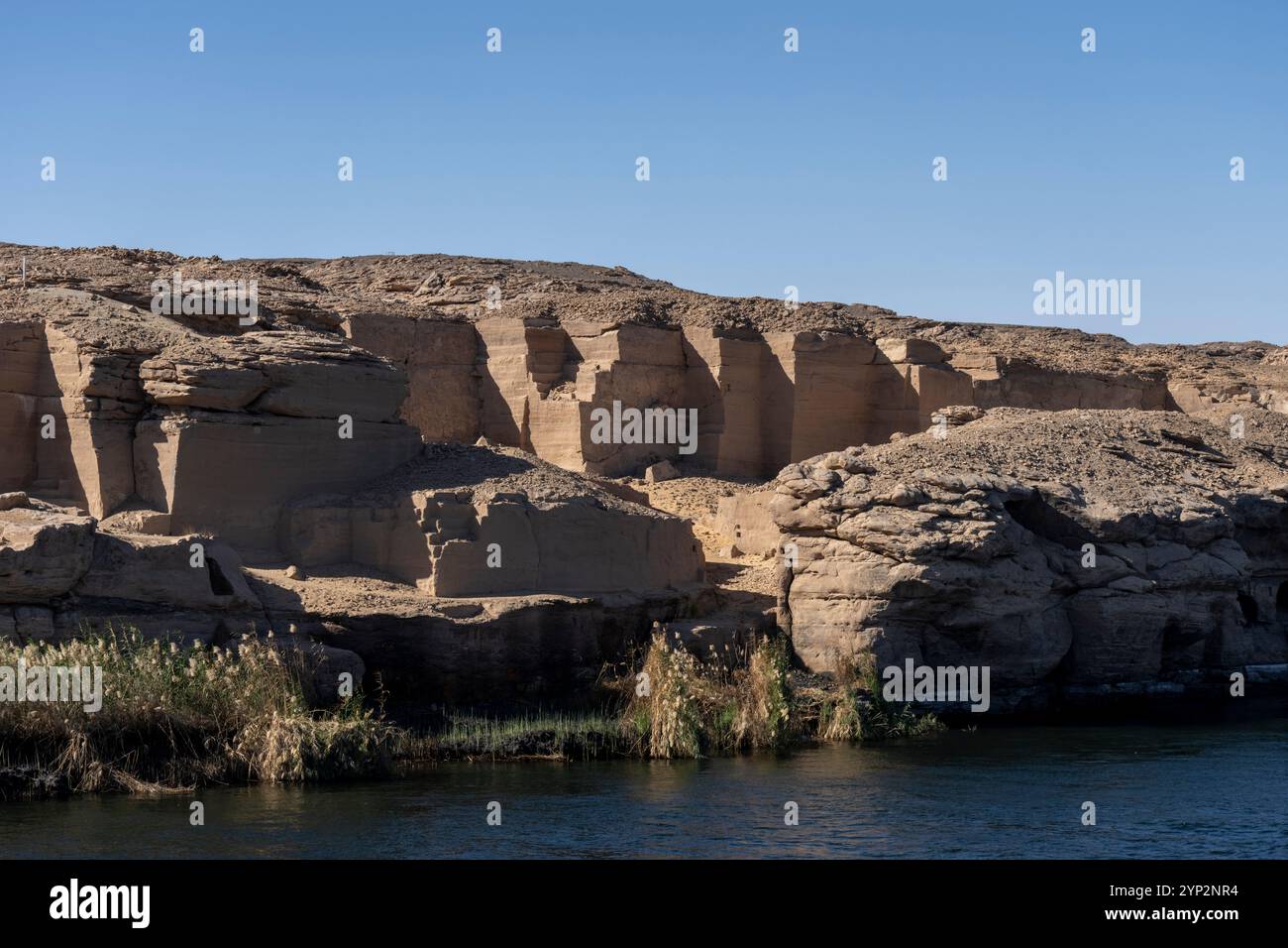 Nil entlang Gebel Al-Silsila, Ägypten, Nordafrika, Afrika Stockfoto