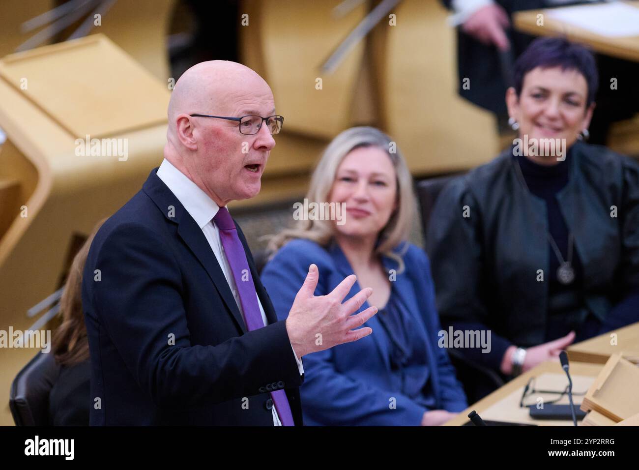 Edinburgh Schottland, Vereinigtes Königreich 28. November 2024. Erster schottischer Minister John Swinney im schottischen Parlament für erste Ministerfragen. Credit sst/alamy Live News Stockfoto