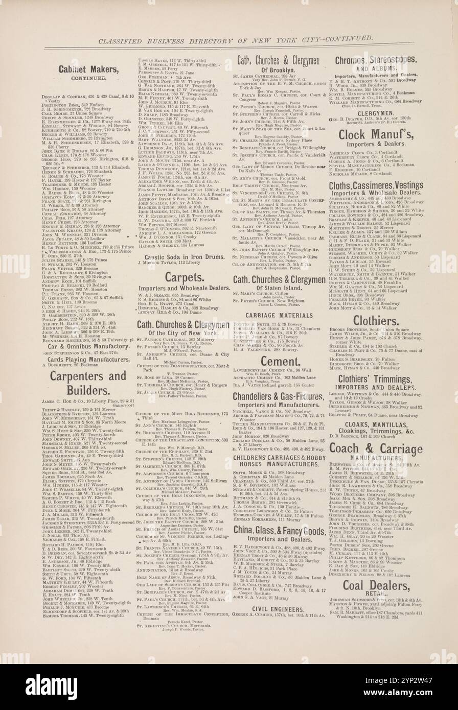 Classified Business Directory of New York [3] 1871 Stockfoto