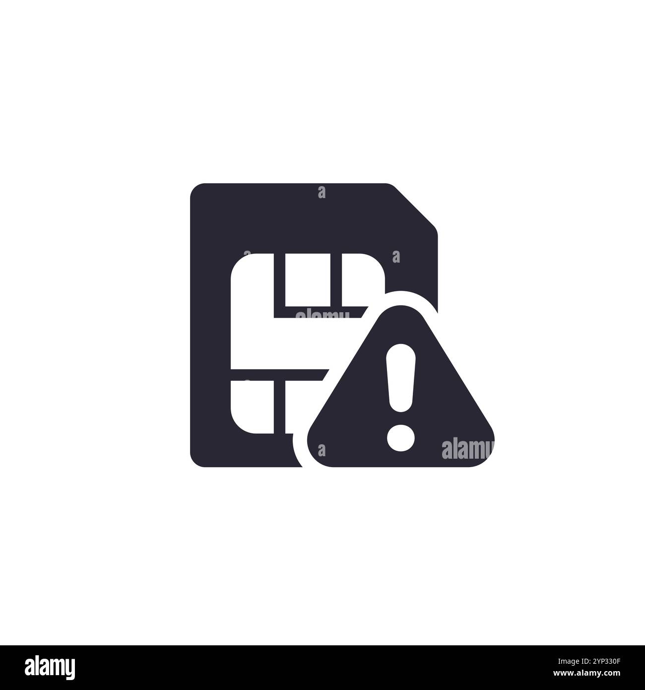 SIM-Kartenfehler-Symbol, Warnpiktogramm Stock Vektor