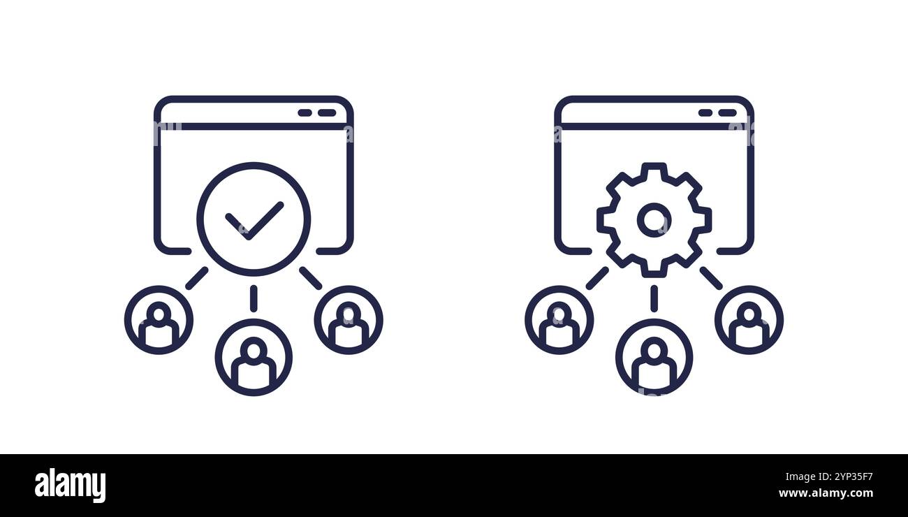 Symbol Lasttest, Benutzer, die auf Service zugreifen Stock Vektor