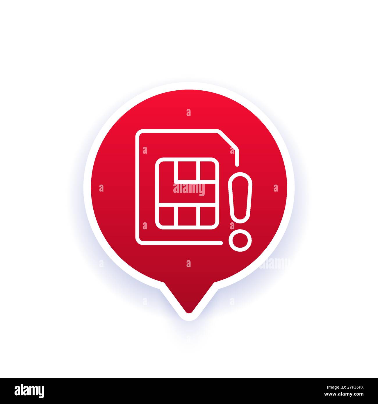 SIM-Kartenfehler-Symbol, Linienvektordesign Stock Vektor