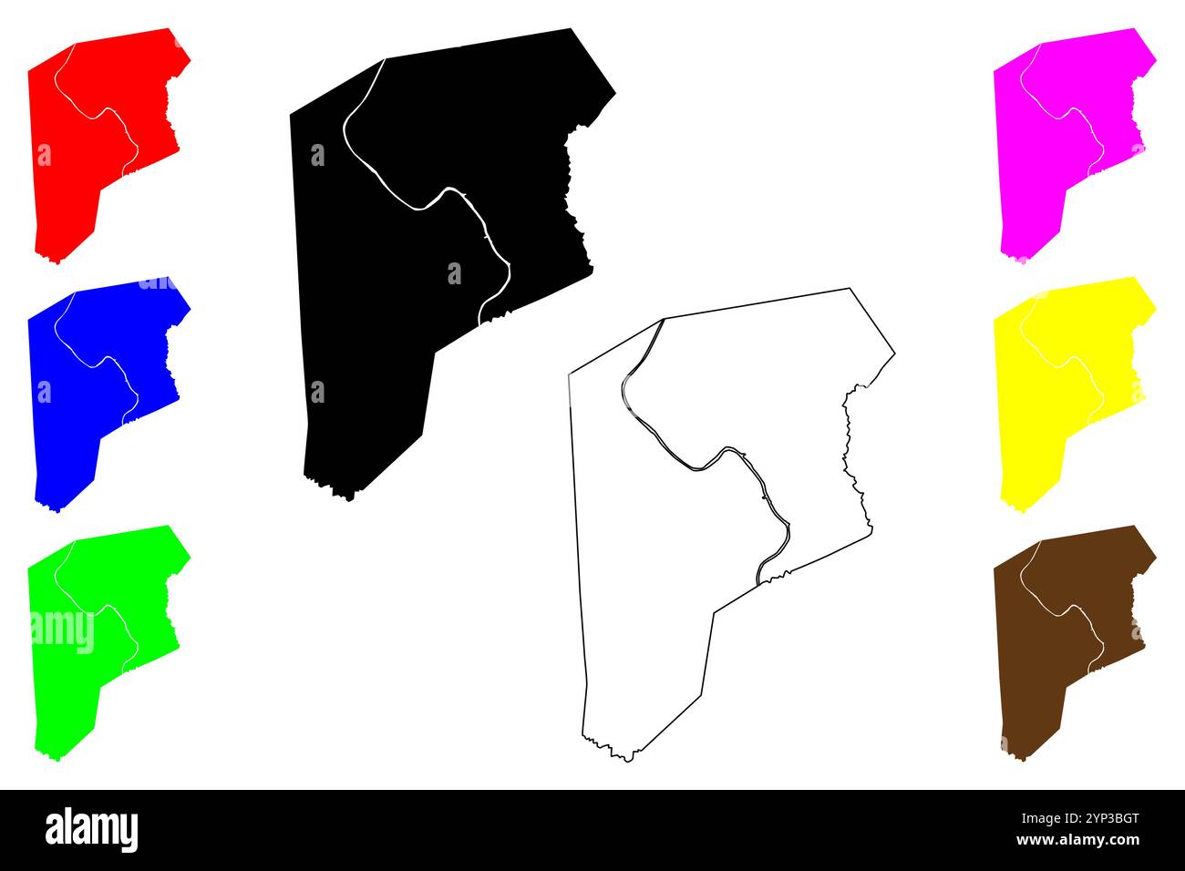 Putnam County, State of West Virginia (US County, Vereinigte Staaten von Amerika, USA, US, US) Karte Vektor-Illustration, scribble Skizze Putnam Karte Stock Vektor