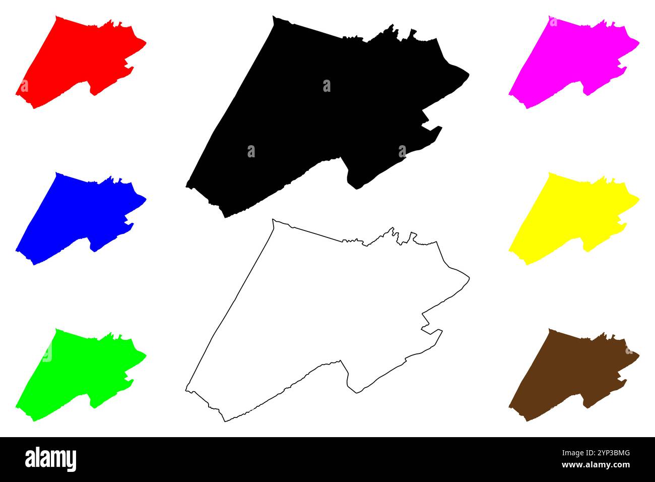 Monroe County, State of West Virginia (U.S. County, United States of America, USA, U.S., US) Kartenvektordarstellung, Skizze Monroe Karte Stock Vektor