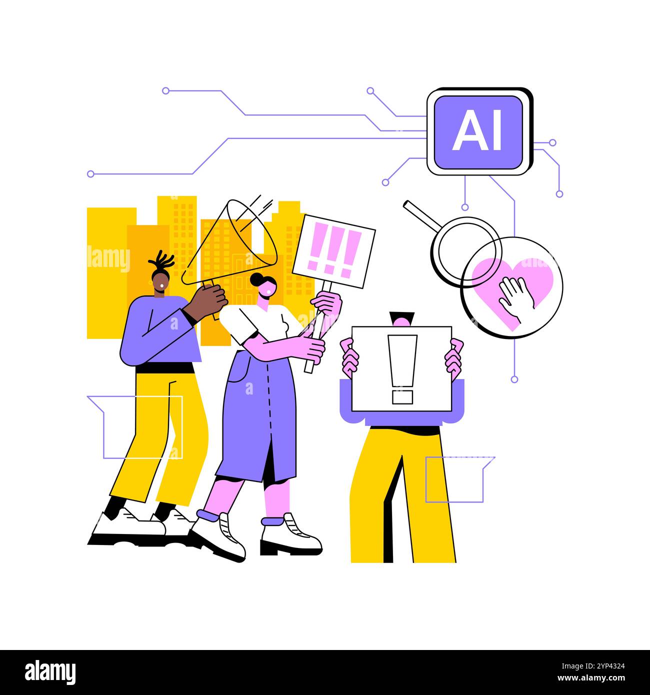 AI-unterstützte Ursachenidentifikation abstrakte Konzeptvektorillustration. Stock Vektor