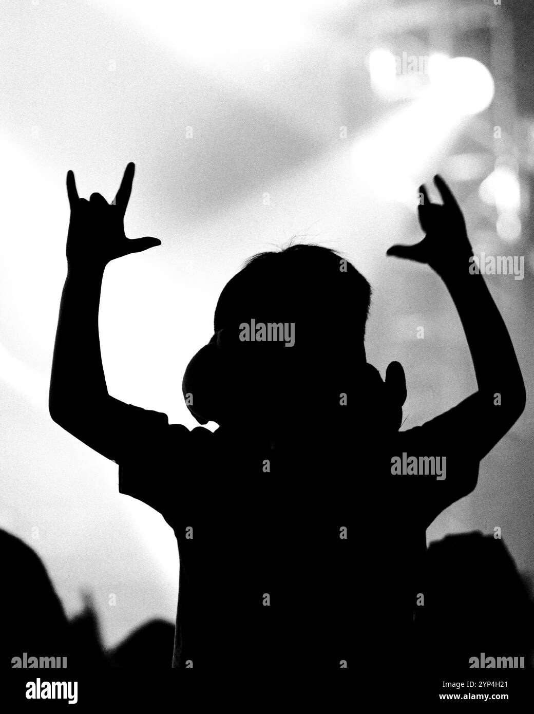 Überfüllt beim Musikkonzert Stockfoto