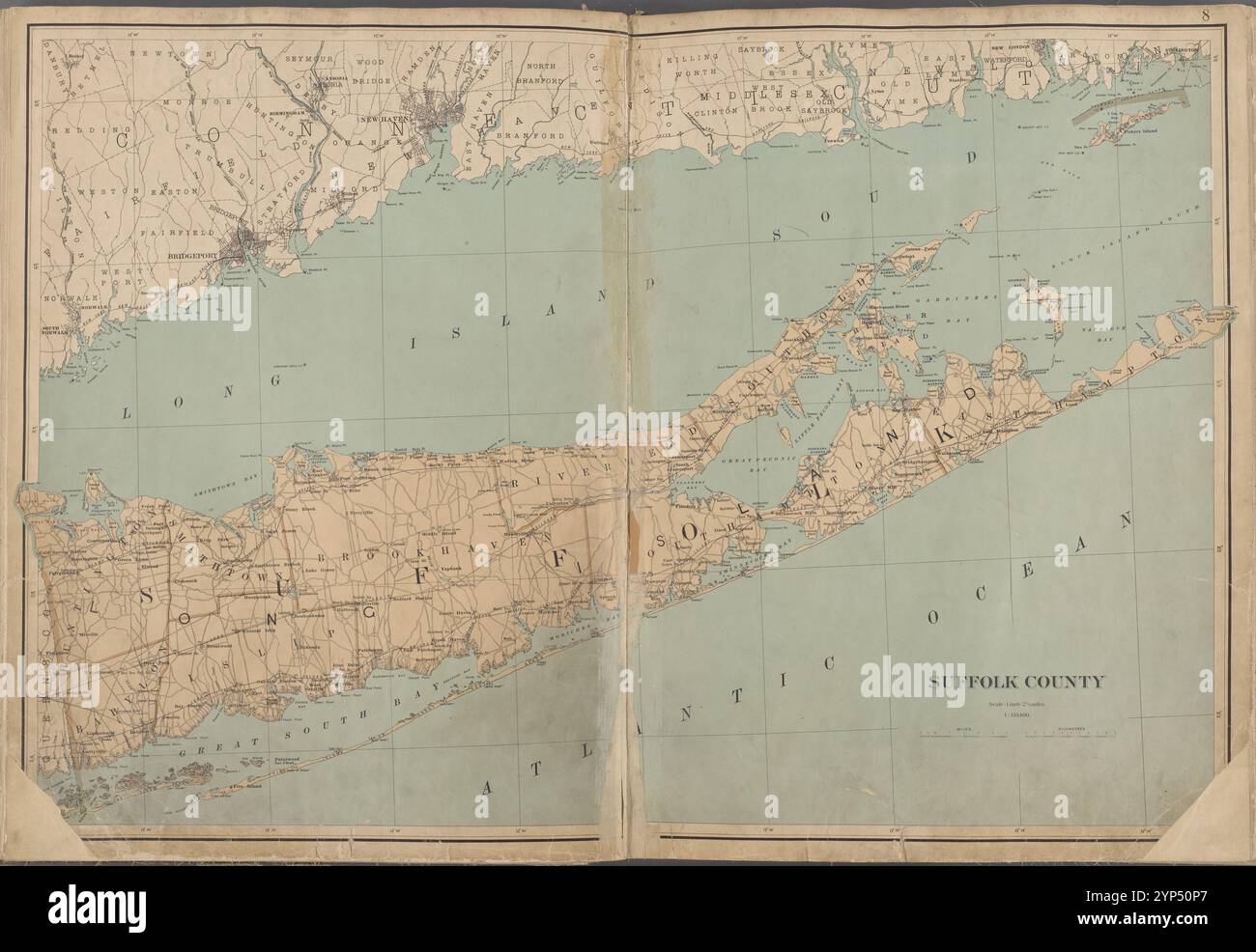 New York State, Doppelplatte Nr. 8 [Karte von Suffolk County] 1895 Stockfoto