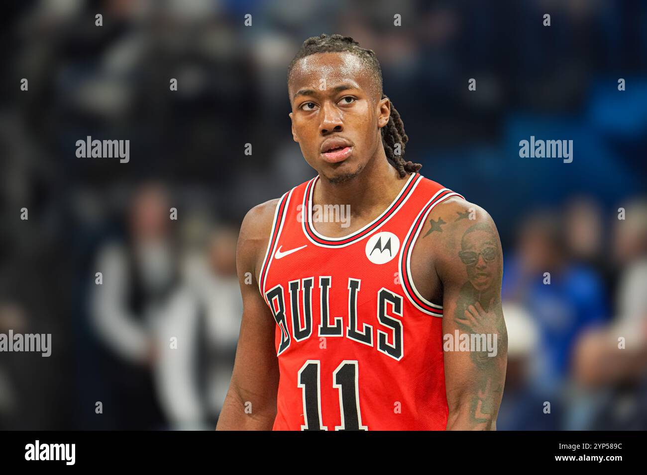 Orlando, Florida, USA, 27. November 2024, Chicago Bulls Spieler Ayo Dosunmu #11 im Kia Center. (Foto: Marty Jean-Louis/Alamy Live News Stockfoto