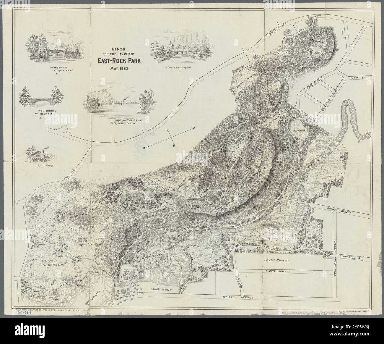 Tipps für das Layout des East-Rock Park, Mai 1882 1882 Stockfoto