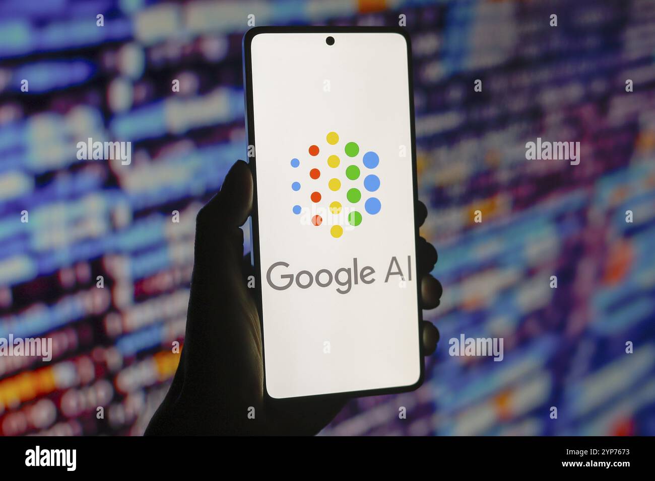 In dieser Abbildung wird das Google AI-Logo auf einem Smartphone-Bildschirm angezeigt Stockfoto