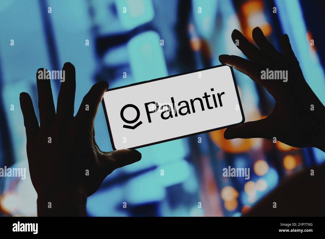 In dieser Abbildung wird das Palantir Technologies Logo auf einem Smartphone-Bildschirm angezeigt Stockfoto