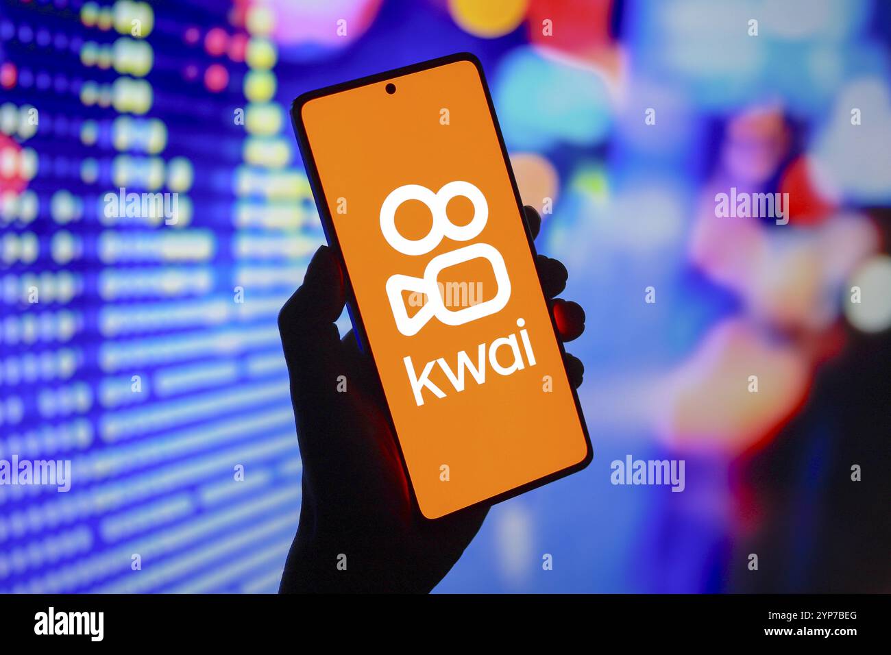 In dieser Abbildung wird das Kwai-Logo auf einem Smartphone-Bildschirm angezeigt Stockfoto
