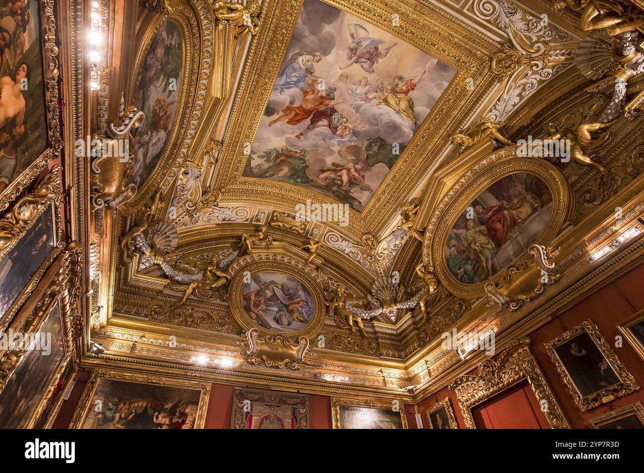 FLORENZ, ITALIEN, 28. OKTOBER 2015 : Innenräume und architektonische Details des Palazzo Pitti, 28. oktober 2015 in Florenz, Italien, Europa Stockfoto