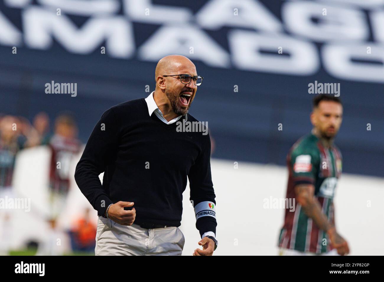 Jose Faria beim Spiel der Liga Portugal zwischen Mannschaften von CF Estrela Amadora und CD Nacional im Estadio Jose Gomes (Maciej Rogowski) Stockfoto