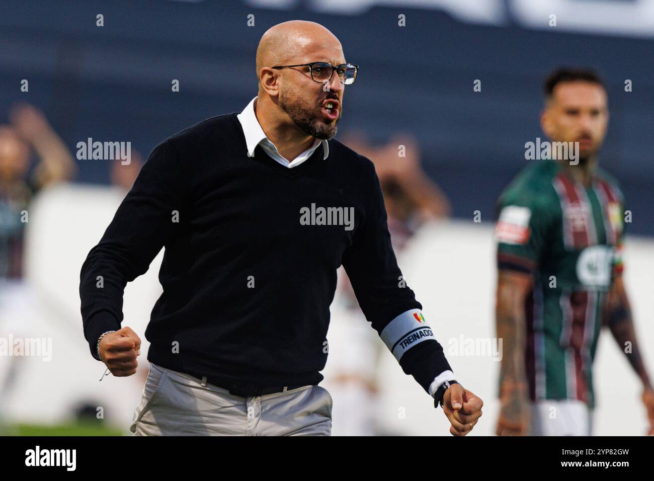 Jose Faria beim Spiel der Liga Portugal zwischen Mannschaften von CF Estrela Amadora und CD Nacional im Estadio Jose Gomes (Maciej Rogowski) Stockfoto