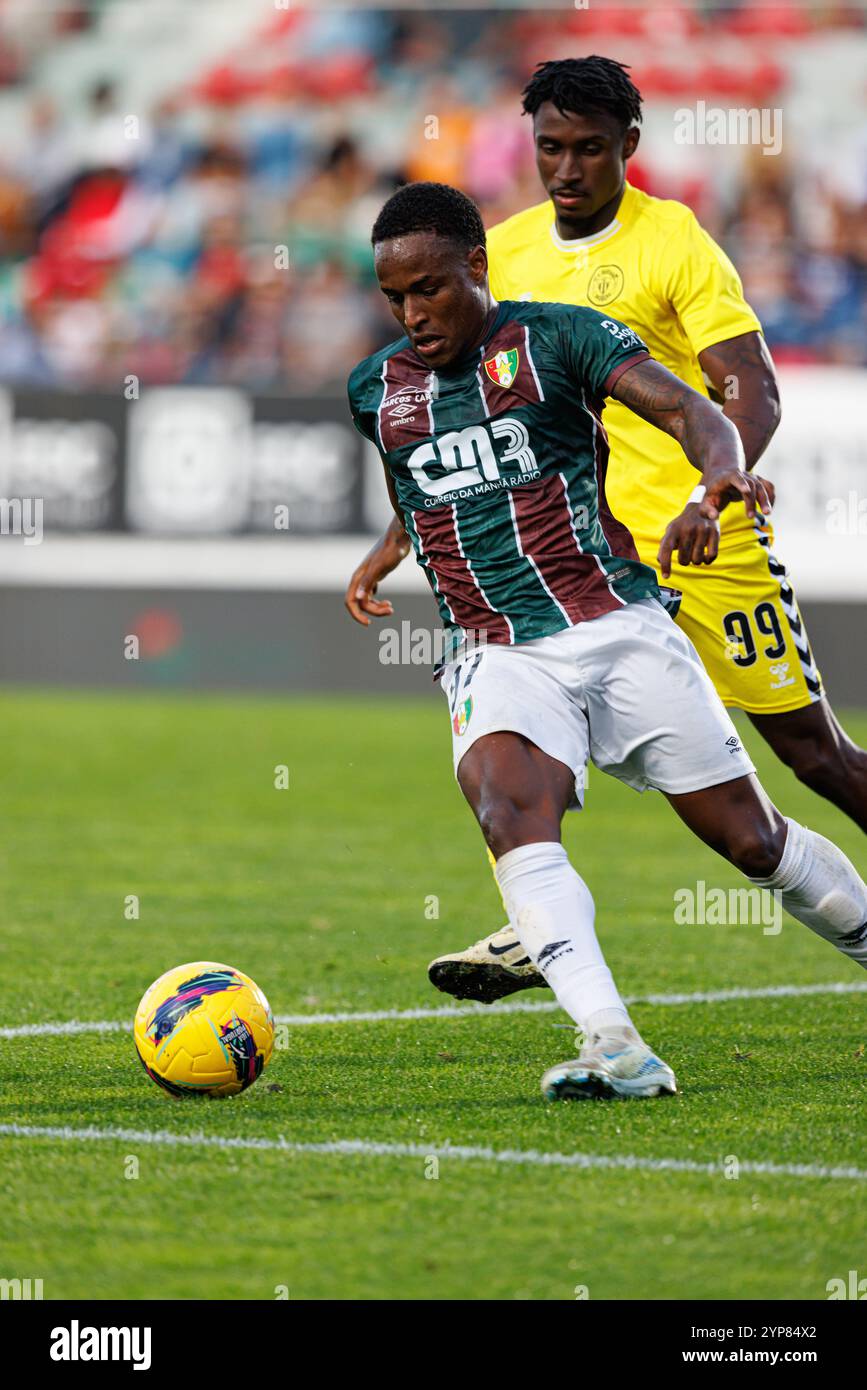 Jovane Cabral, Dudu beim Spiel der Liga Portugal zwischen Mannschaften von CF Estrela Amadora und CD Nacional im Estadio Jose Gomes (Maciej Rogowski) Stockfoto