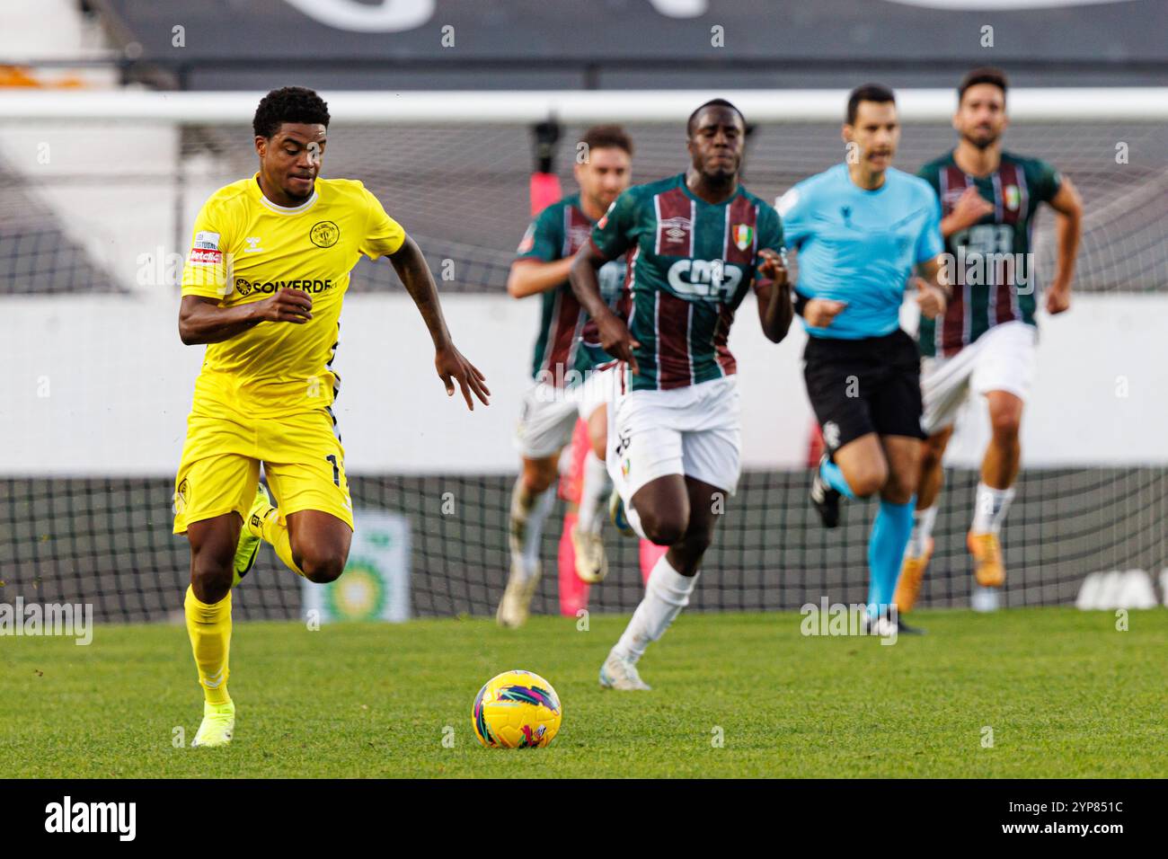 Nigel Thomas beim Spiel der Liga Portugal zwischen den Teams von CF Estrela Amadora und CD Nacional im Estadio Jose Gomes (Maciej Rogowski) Stockfoto