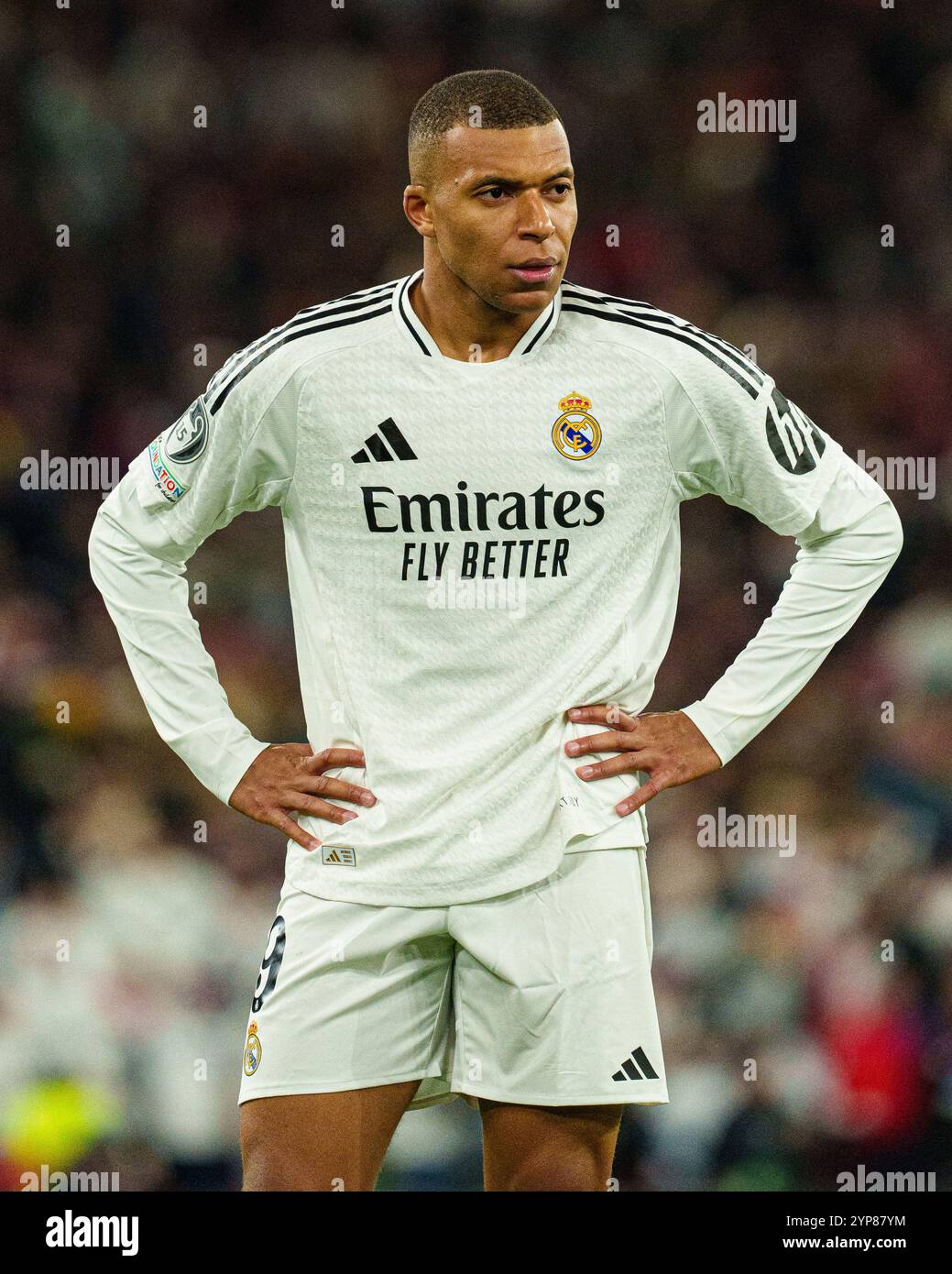 Während der UEFA Champions League, 2024/25 League Phase MD5 Spiel zwischen Liverpool FC und Real Madrid C.F. in Anfield, Liverpool am Mittwoch, den 27. November 2024. (Foto: Steven Halliwell | MI News) Credit: MI News & Sport /Alamy Live News Stockfoto