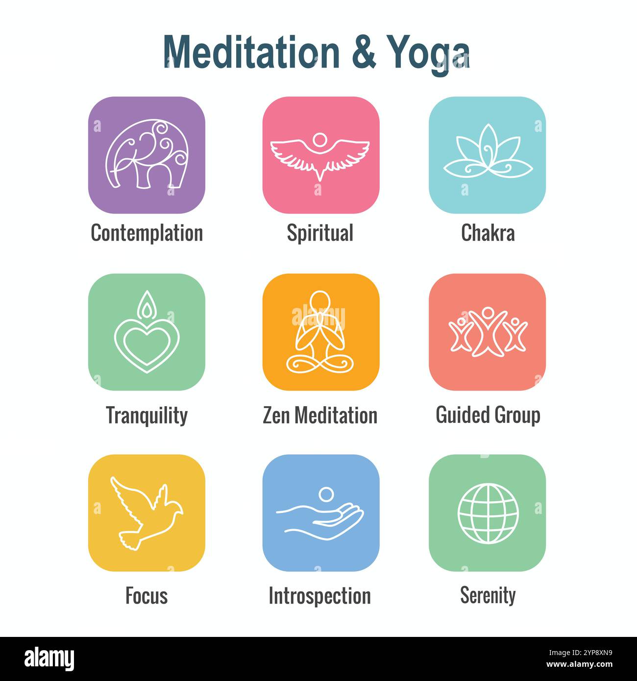 Zen Meditation Mandala Design Symbol Konzept Swirly Yoga Verzierungen Stock Vektor