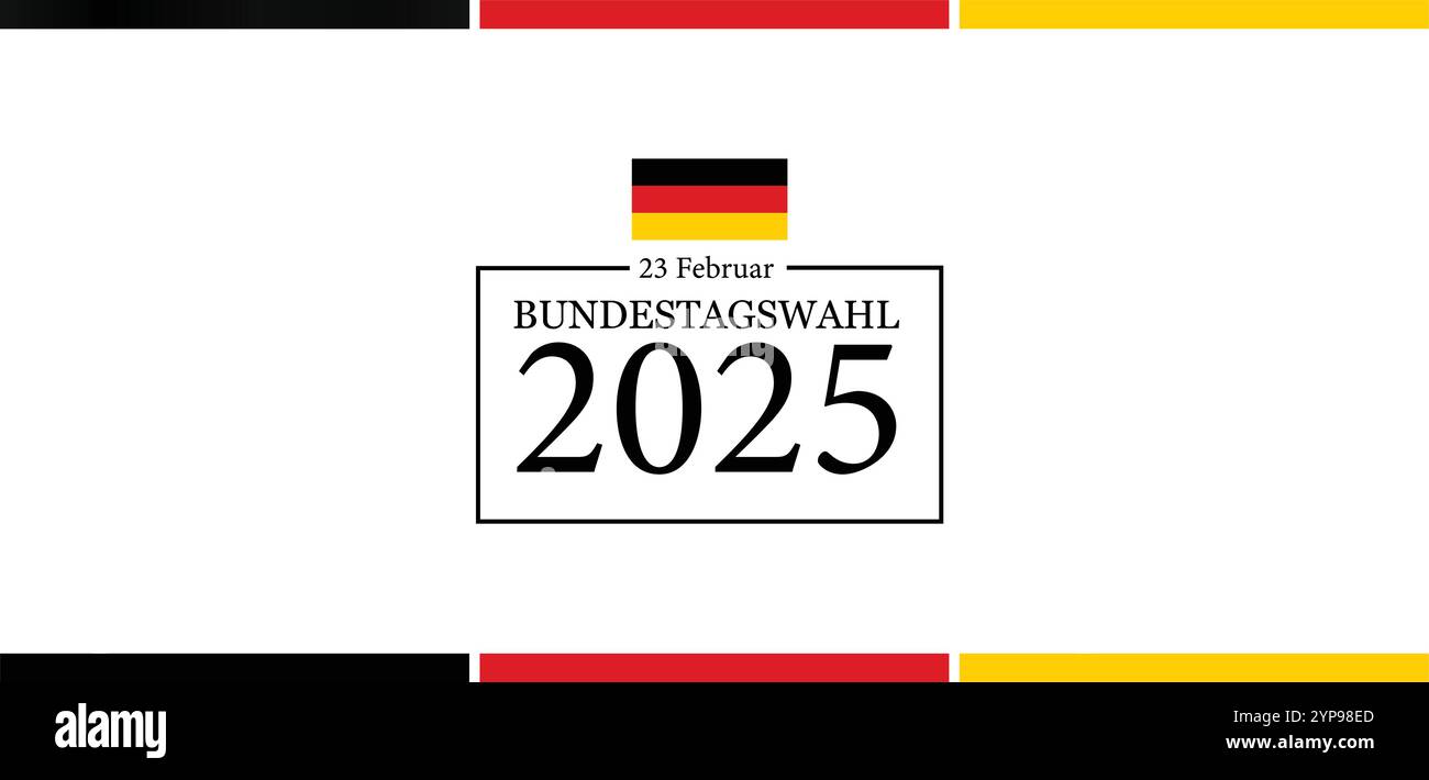 Prognosen und Prognosen Eine Vorschau der Bundestagswahl 2025 am 23. Februar Stock Vektor