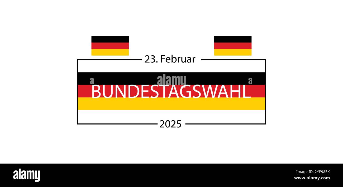 Prognosen und Prognosen Eine Vorschau der Bundestagswahl 2025 am 23. Februar Stock Vektor